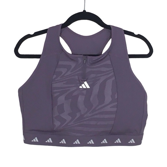 adidas Powerimpact Training Medium Support Techfit Bra, Violet Purple, XXL/F - Picture 4 of 14
